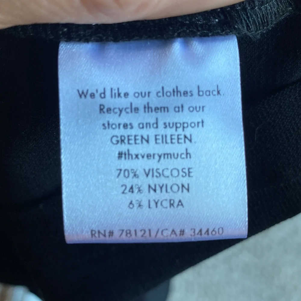 Eileen Fisher Black Knee-Length Pull-On Elastic Waist Skirt, size S